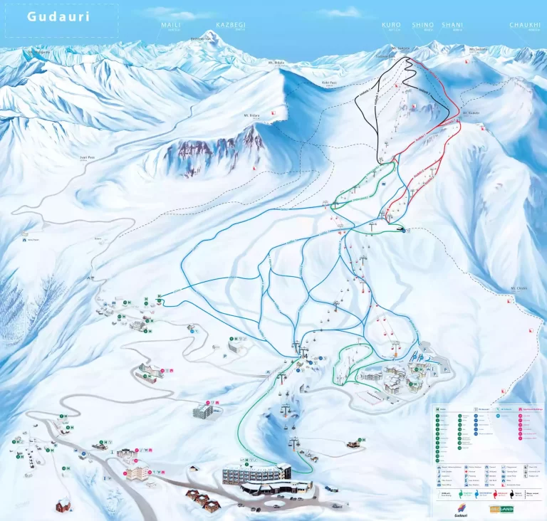 Gudauri Ski en Snowboarden map