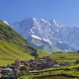 Ushguli dorp in Svaneti Georgie