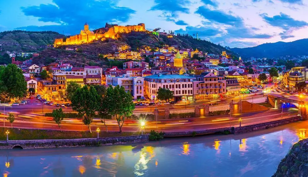Oude binnenstad van Tbilisi in het voorjaar, Georgië