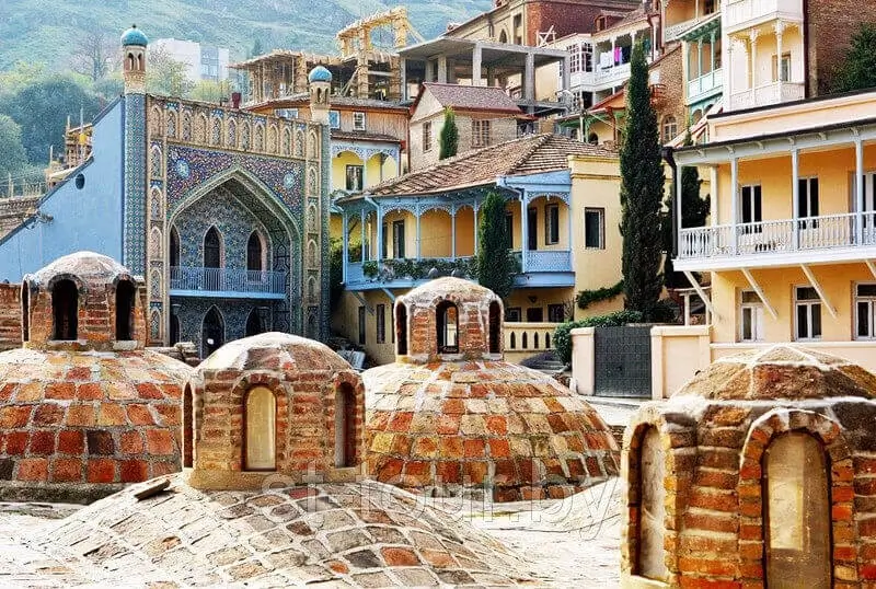 Koepels van de zwavelbaden in Abanotubani, Tbilisi