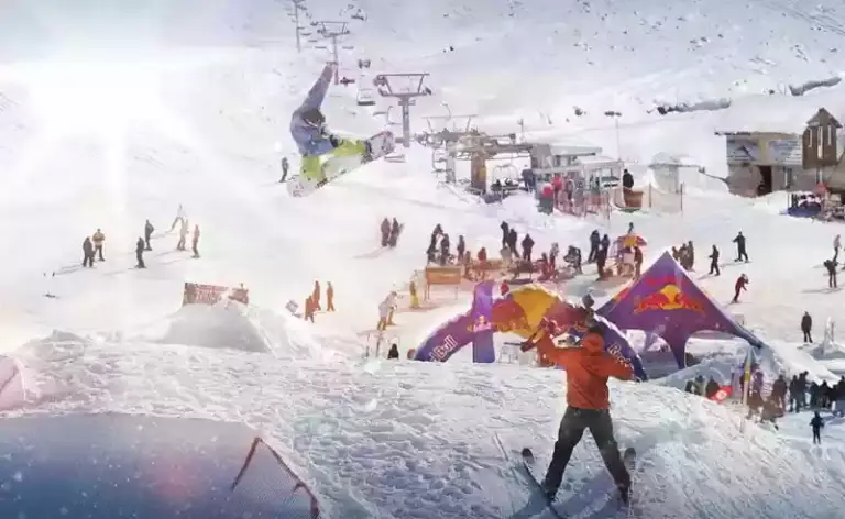 Een drukke dag op de piste in Gudauri